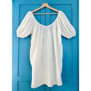 Mara Hoffman Lodine Oversized Linen White Puff Sleeve Dress- Size Small, $355